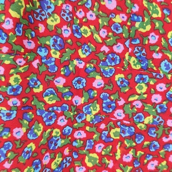 Boden Red Floral Imogen Georgette Long Sleeve Dress Size 10P - Picture 11 of 13